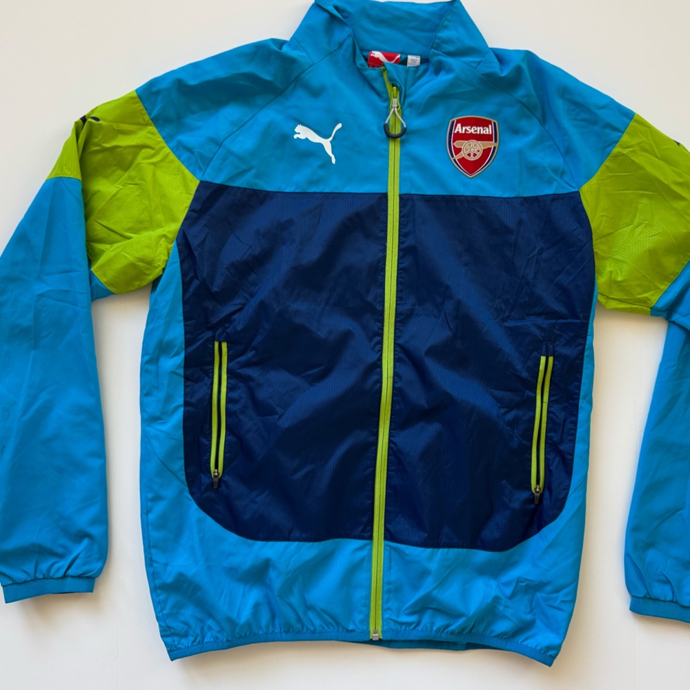 Puma Men's Teal and Lime Arsenal Windbreaker - Picture 2 of 5